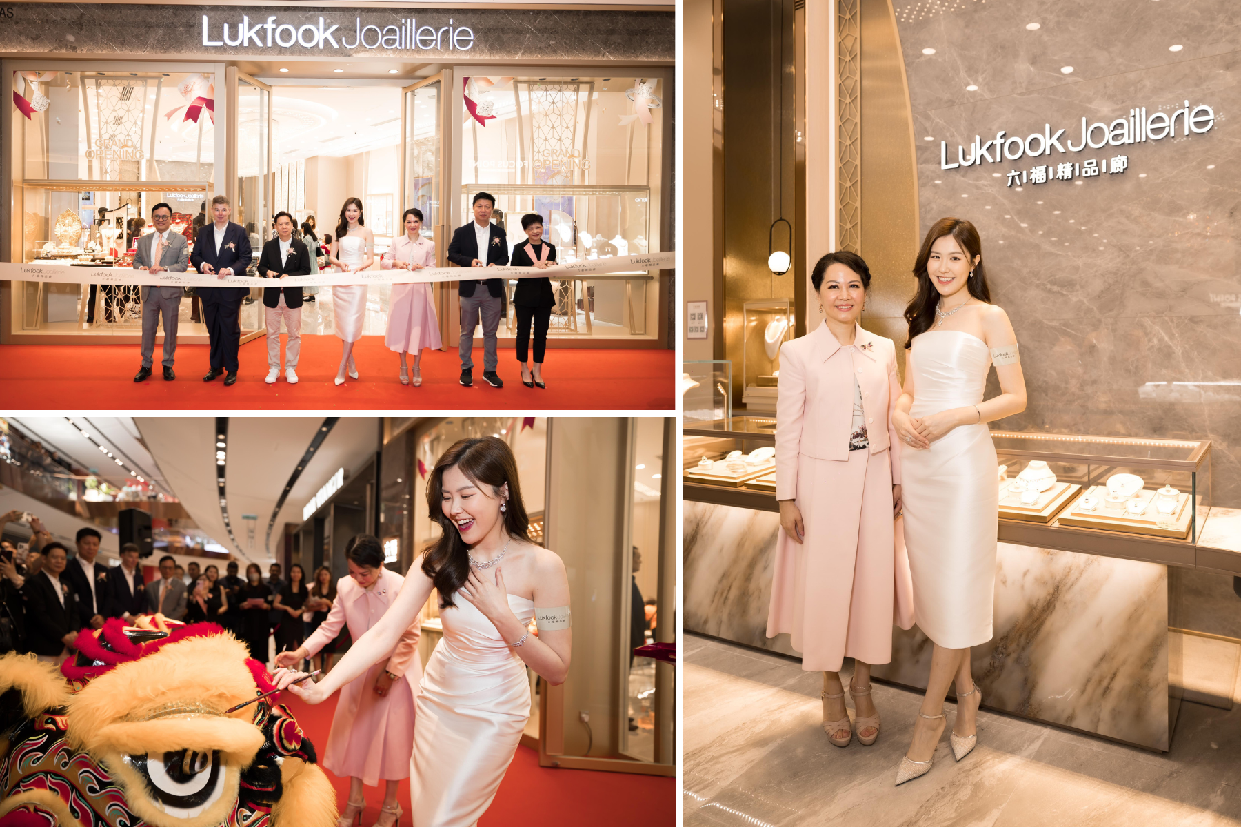LukFook Group celebrates the grand opening of the Lukfook Joaillerie shop at Tun Razak Exchange (TRX) in Malaysia with key figures (from left to right) Mr. Darwin Cheung, Mr. Trevor Hill, Mr. Billy Cheung, Ms. Moon Lau, Ms. Shirley Wong, Mr. Chan Kah Hui and Ms. Wendy Kan.