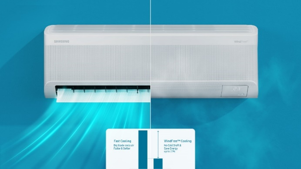 AI Auto Cooling function automatically optimises between the WindFree Air Conditioners cooling modes